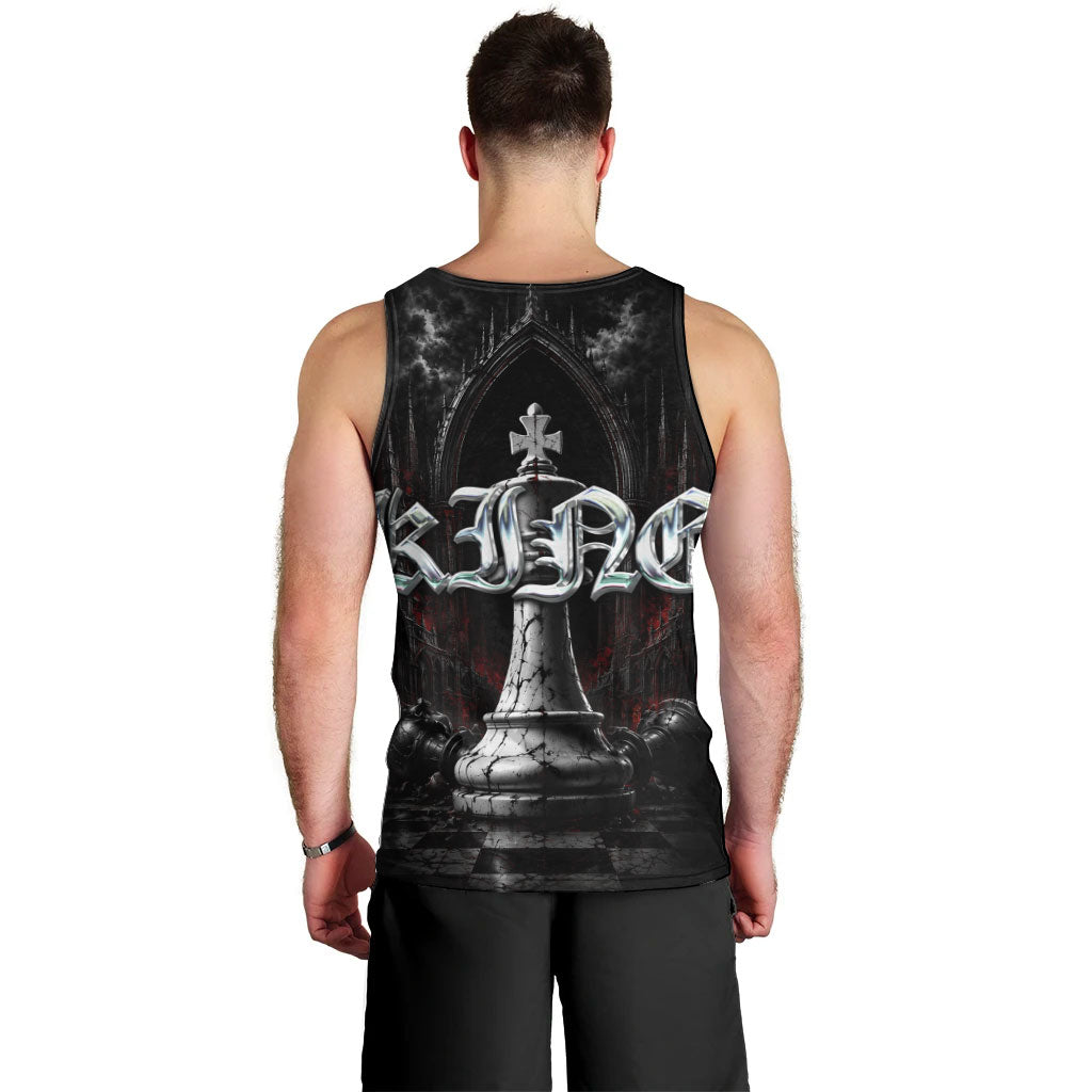 King Chess Piece Men Tank Top Dark Gothic Fantasy Board Game Art