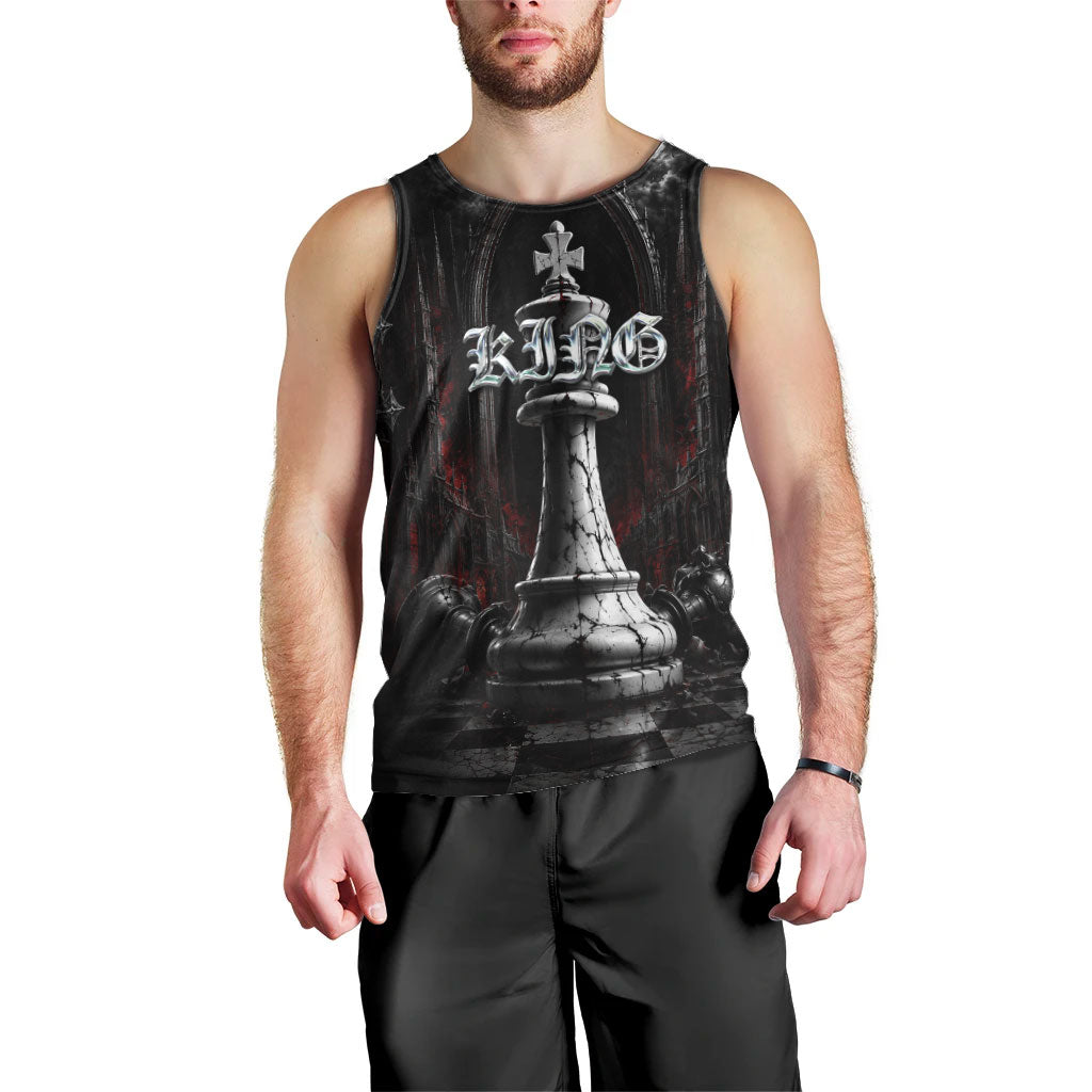 King Chess Piece Men Tank Top Dark Gothic Fantasy Board Game Art
