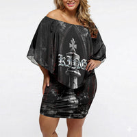 King Chess Piece Off Shoulder Short Dress Dark Gothic Fantasy Board Game Art