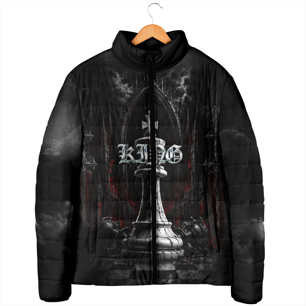 King Chess Piece Padded Jacket Dark Gothic Fantasy Board Game Art