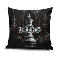 King Chess Piece Pillow Cover Dark Gothic Fantasy Board Game Art