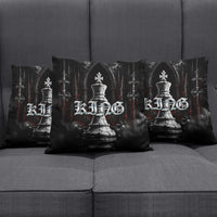 King Chess Piece Pillow Cover Dark Gothic Fantasy Board Game Art