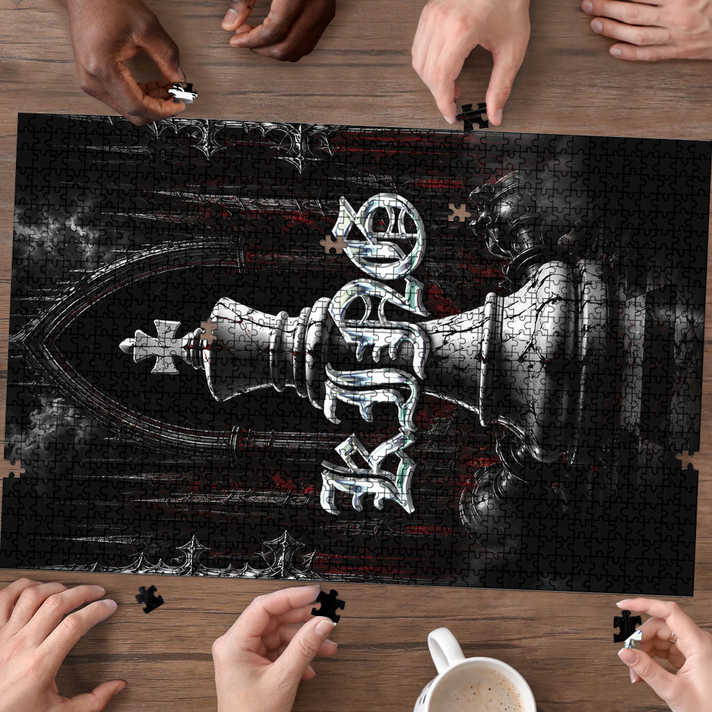 King Chess Piece Puzzle Dark Gothic Fantasy Board Game Art