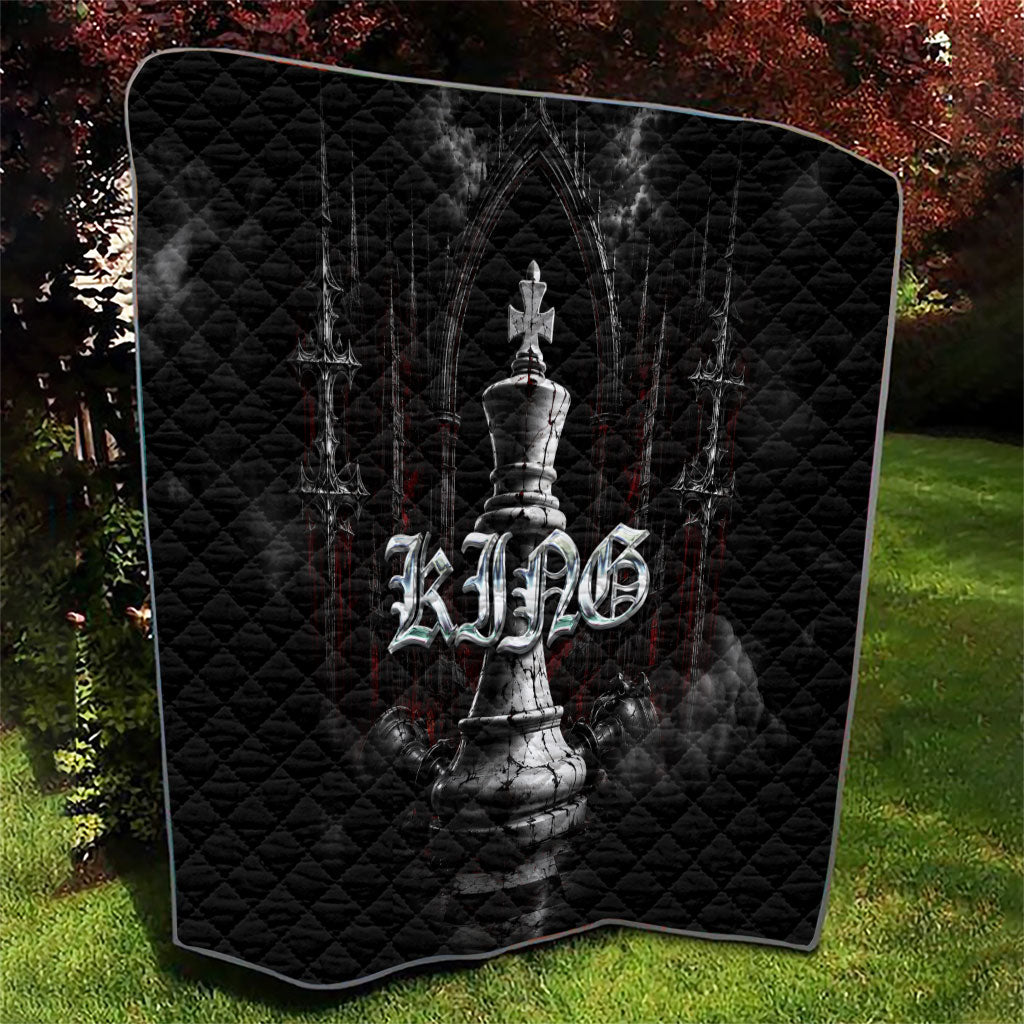 King Chess Piece Quilt Dark Gothic Fantasy Board Game Art
