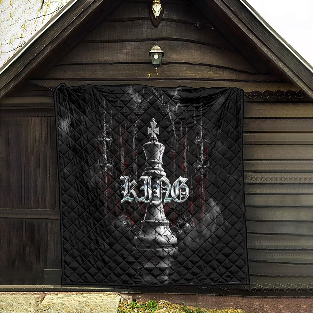 King Chess Piece Quilt Dark Gothic Fantasy Board Game Art