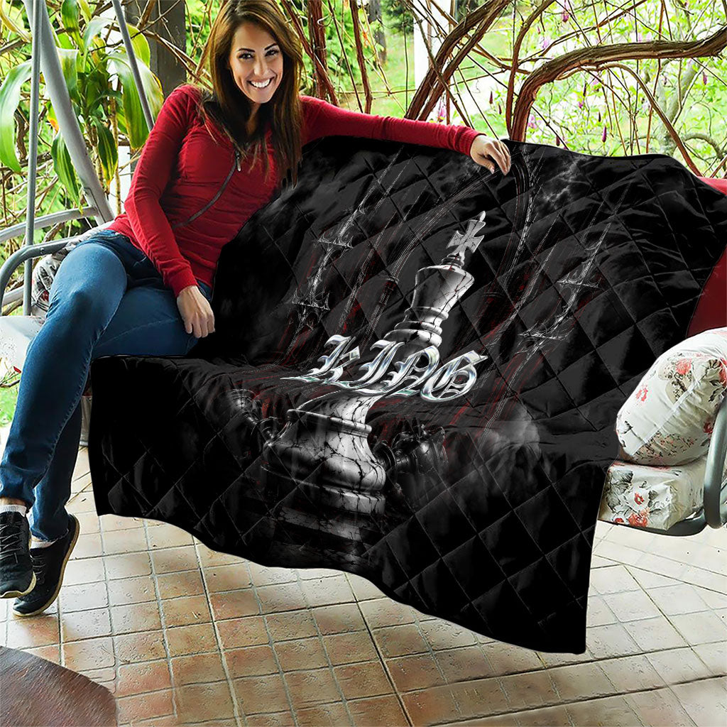 King Chess Piece Quilt Dark Gothic Fantasy Board Game Art
