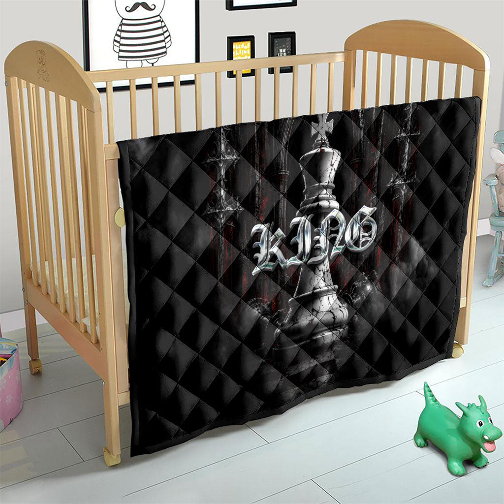 King Chess Piece Quilt Dark Gothic Fantasy Board Game Art