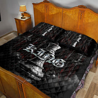 King Chess Piece Quilt Bed Set Dark Gothic Fantasy Board Game Art