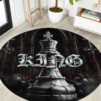 King Chess Piece Round Carpet Dark Gothic Fantasy Board Game Art