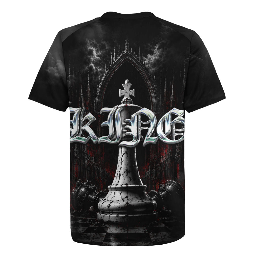 King Chess Piece Rugby Jersey Dark Gothic Fantasy Board Game Art
