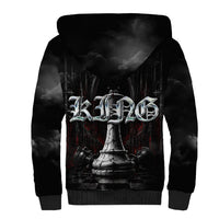 King Chess Piece Sherpa Hoodie Dark Gothic Fantasy Board Game Art
