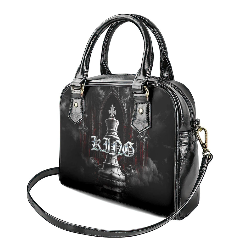 King Chess Piece Shoulder Handbag Dark Gothic Fantasy Board Game Art