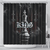 King Chess Piece Shower Curtain Dark Gothic Fantasy Board Game Art