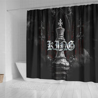 King Chess Piece Shower Curtain Dark Gothic Fantasy Board Game Art