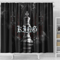 King Chess Piece Shower Curtain Dark Gothic Fantasy Board Game Art