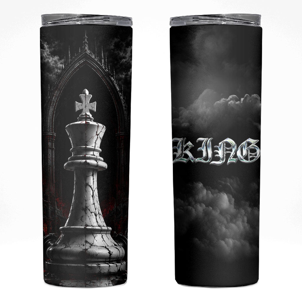 King Chess Piece Skinny Tumbler Dark Gothic Fantasy Board Game Art