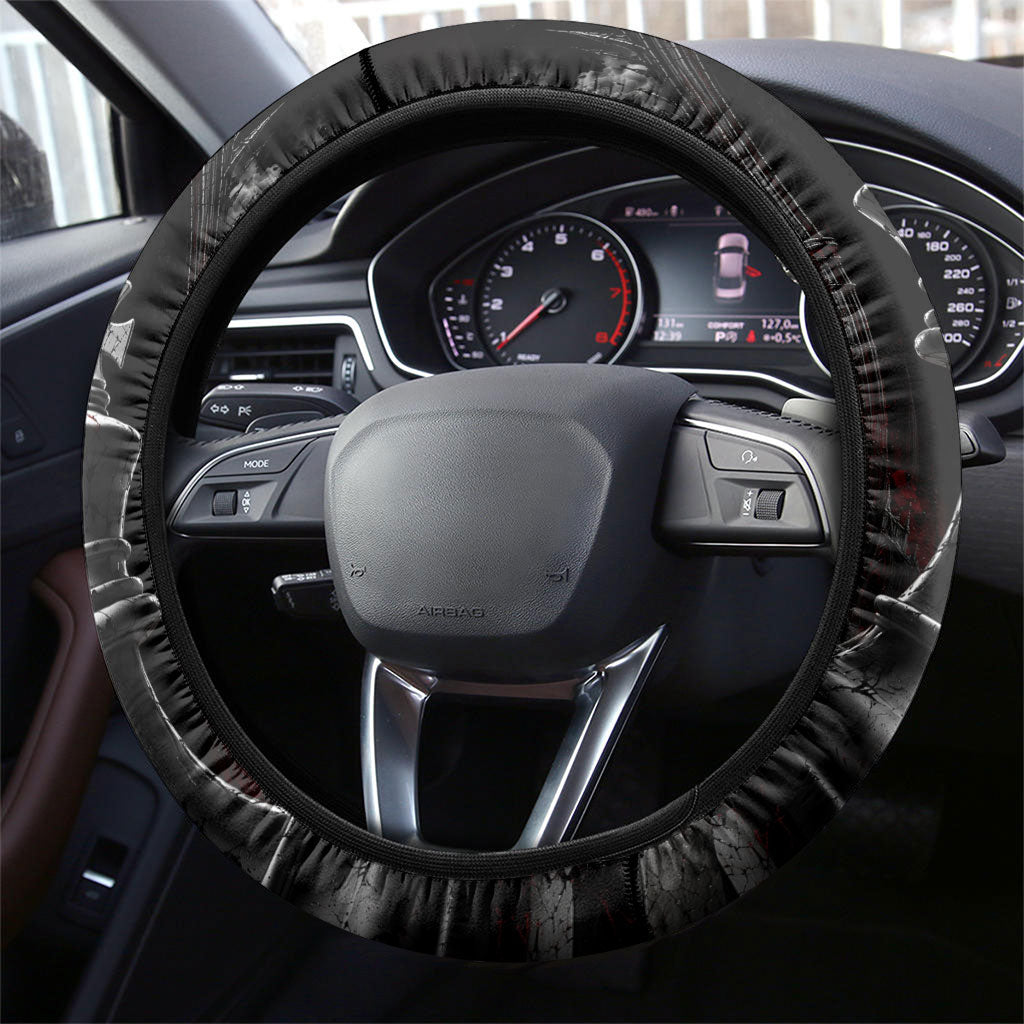 King Chess Piece Steering Wheel Cover Dark Gothic Fantasy Board Game Art
