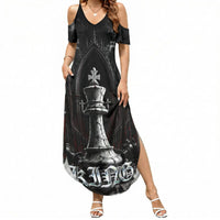 King Chess Piece Summer Maxi Dress Dark Gothic Fantasy Board Game Art
