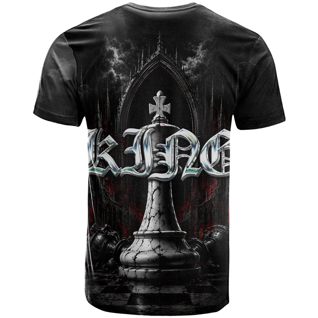 King Chess Piece T Shirt Dark Gothic Fantasy Board Game Art