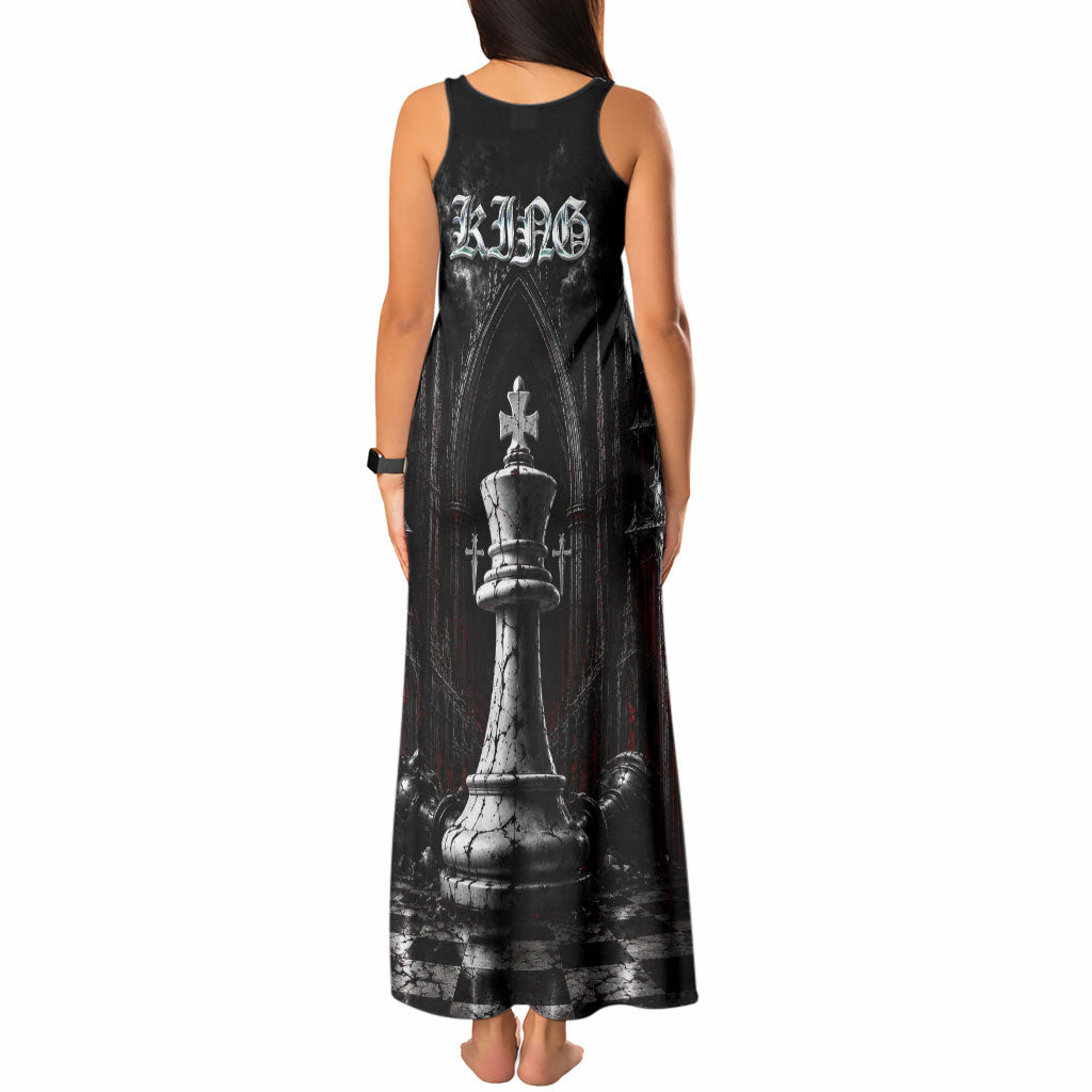 King Chess Piece Tank Maxi Dress Dark Gothic Fantasy Board Game Art