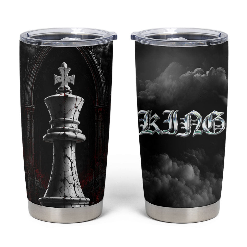 King Chess Piece Tumbler Cup Dark Gothic Fantasy Board Game Art