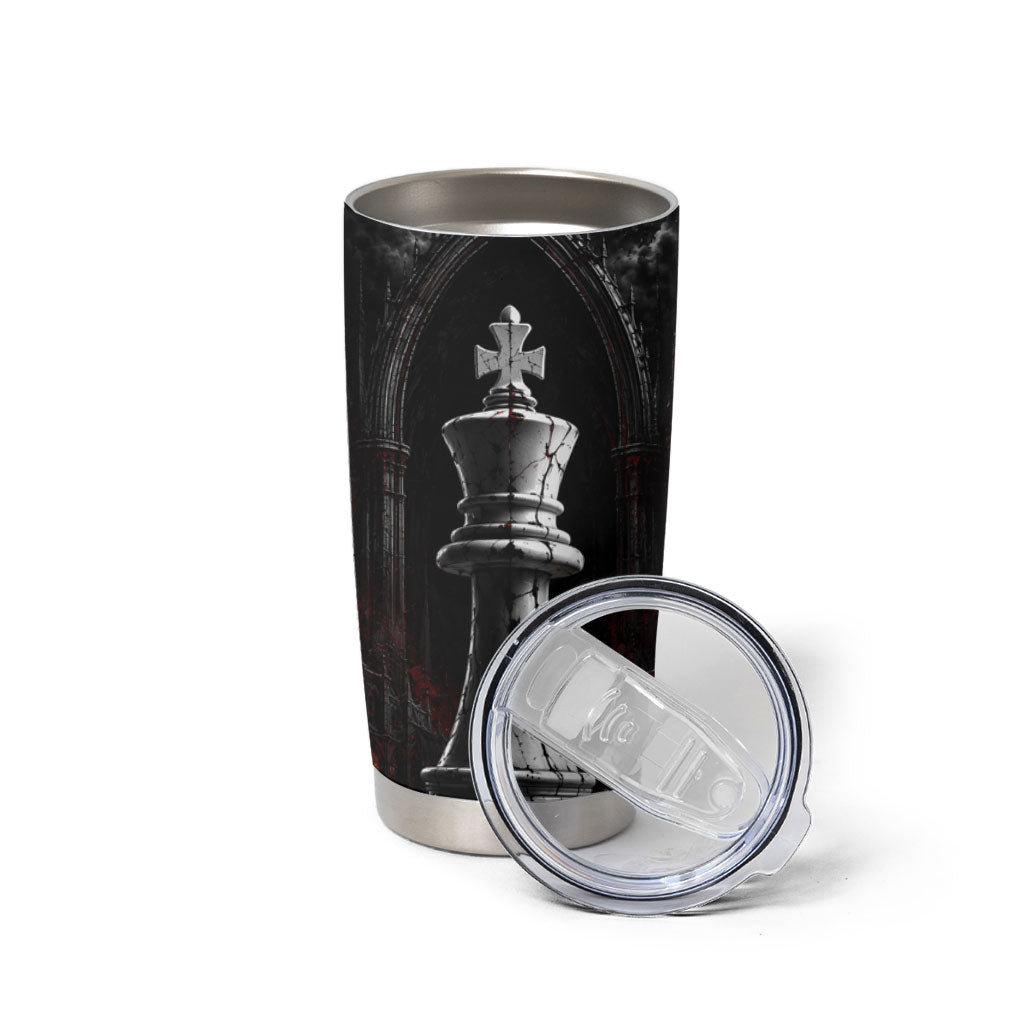 King Chess Piece Tumbler Cup Dark Gothic Fantasy Board Game Art