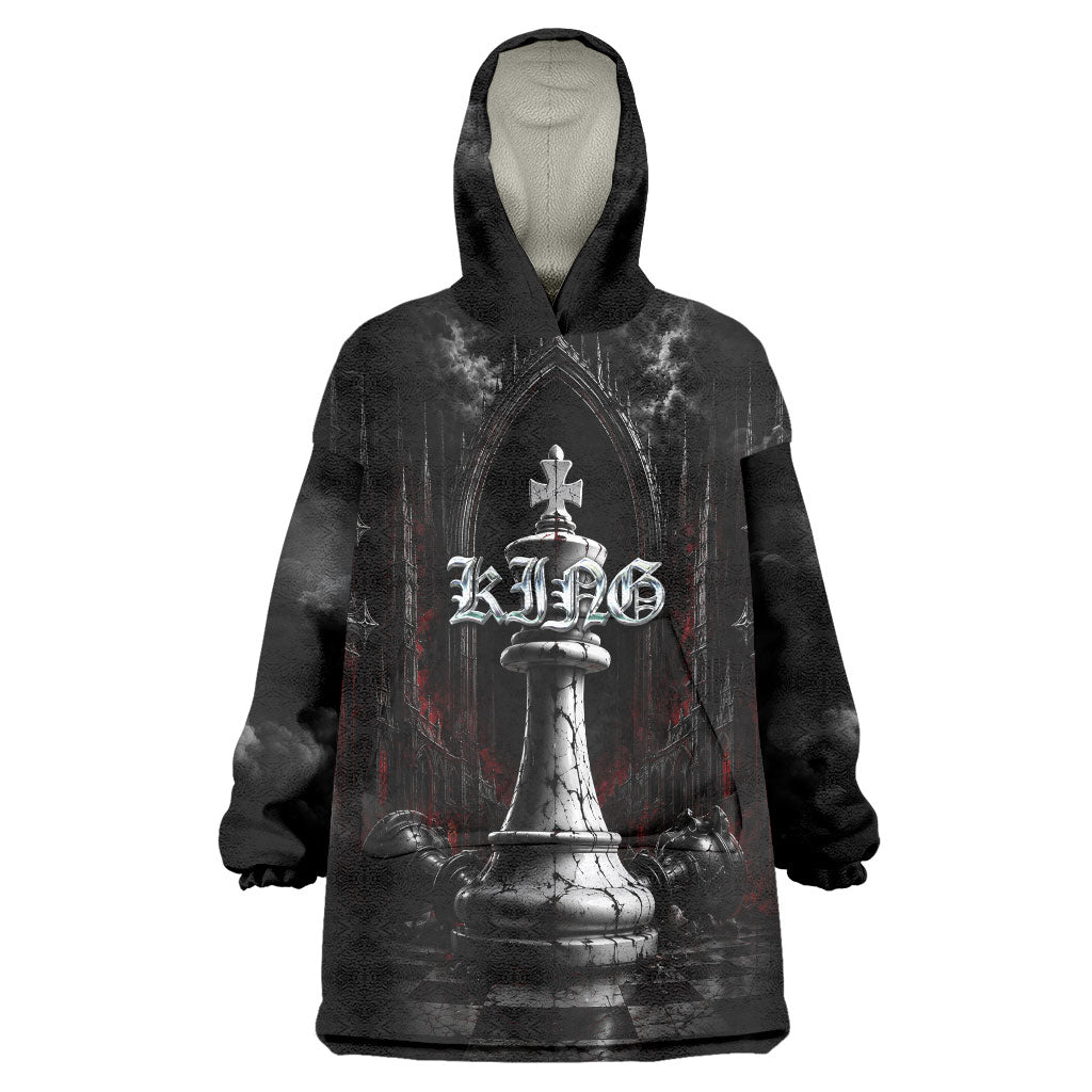King Chess Piece Wearable Blanket Hoodie Dark Gothic Fantasy Board Game Art