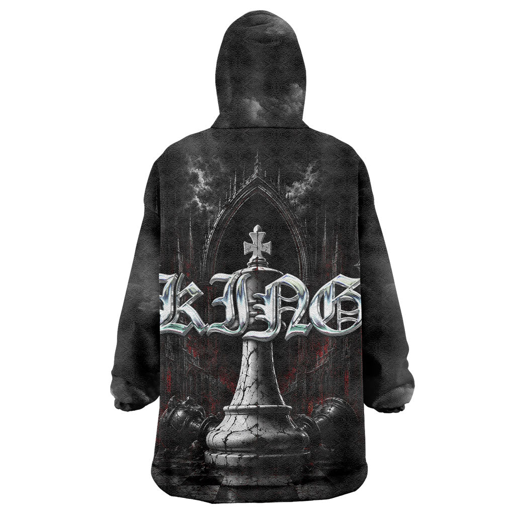 King Chess Piece Wearable Blanket Hoodie Dark Gothic Fantasy Board Game Art