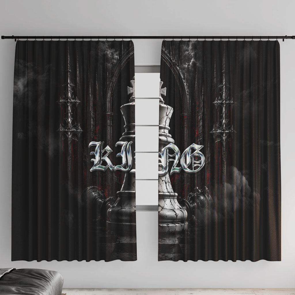 King Chess Piece Window Curtain Dark Gothic Fantasy Board Game Art