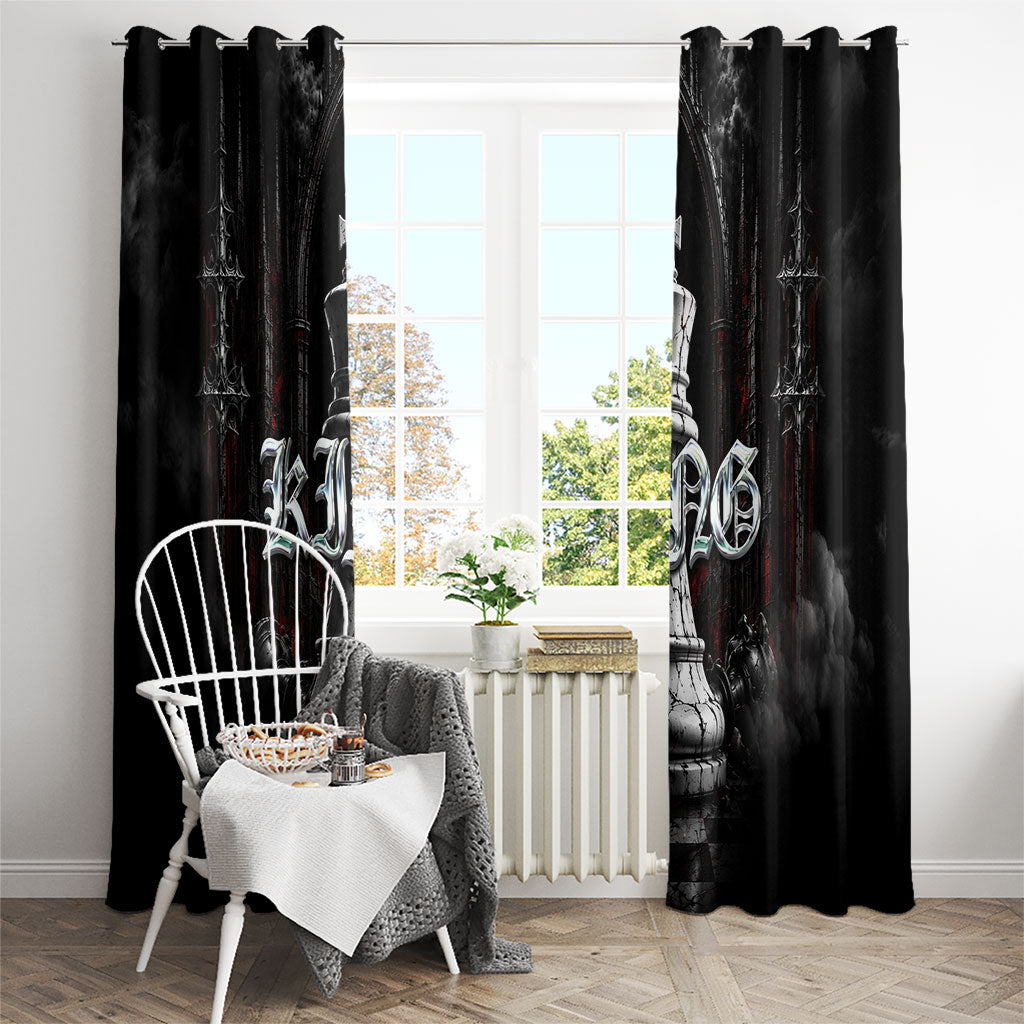 King Chess Piece Window Curtain Dark Gothic Fantasy Board Game Art