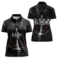 King Chess Piece Women Polo Shirt Dark Gothic Fantasy Board Game Art