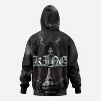 King Chess Piece Zip Hoodie Dark Gothic Fantasy Board Game Art