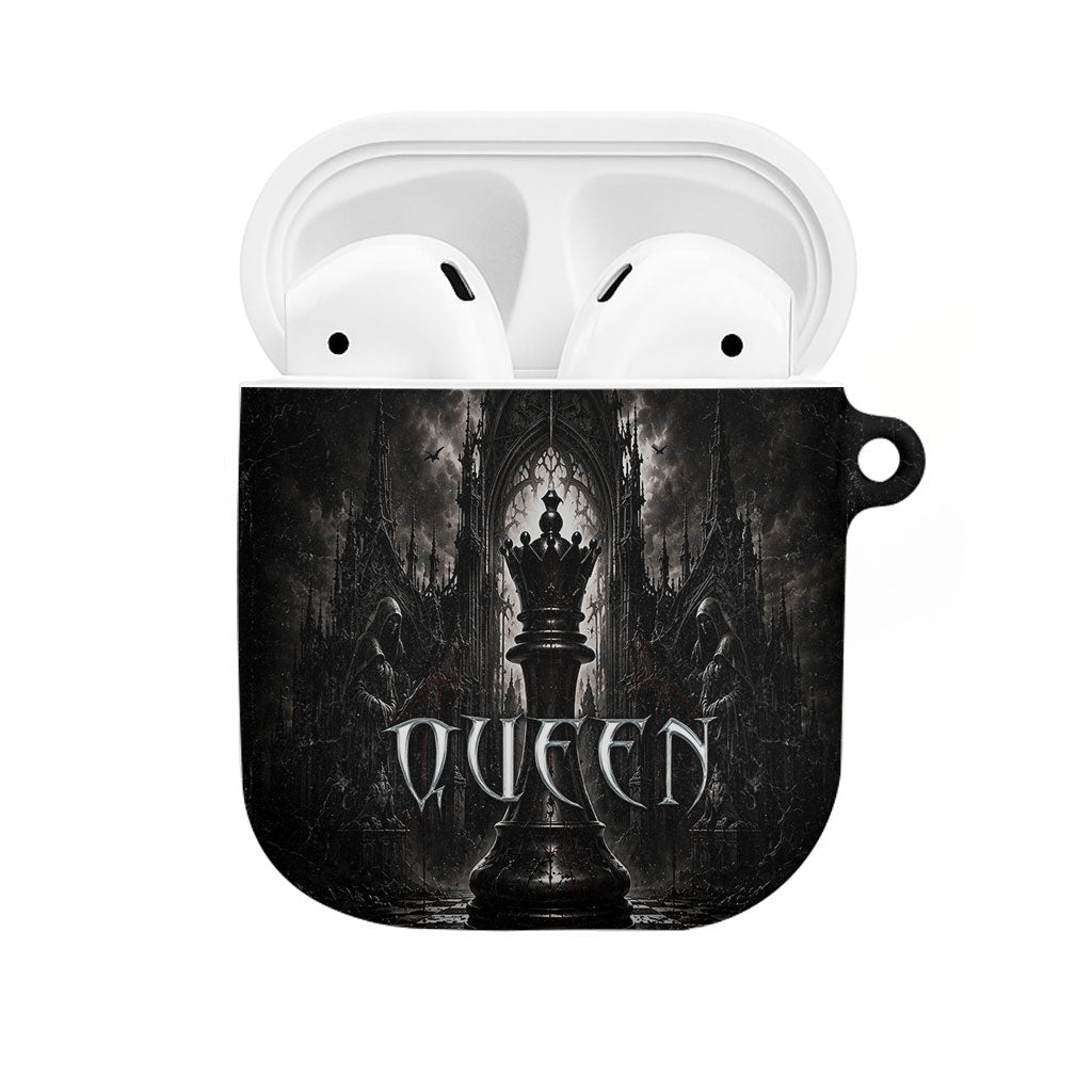 Chess Queen AirPods Case Strategic Board Game Gothic Dark Fantasy