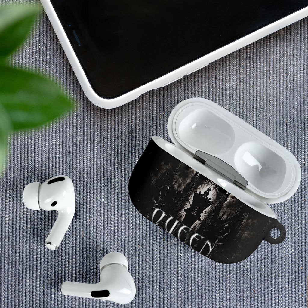 Chess Queen AirPods Case Strategic Board Game Gothic Dark Fantasy