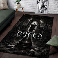 Chess Queen Area Rug Strategic Board Game Gothic Dark Fantasy