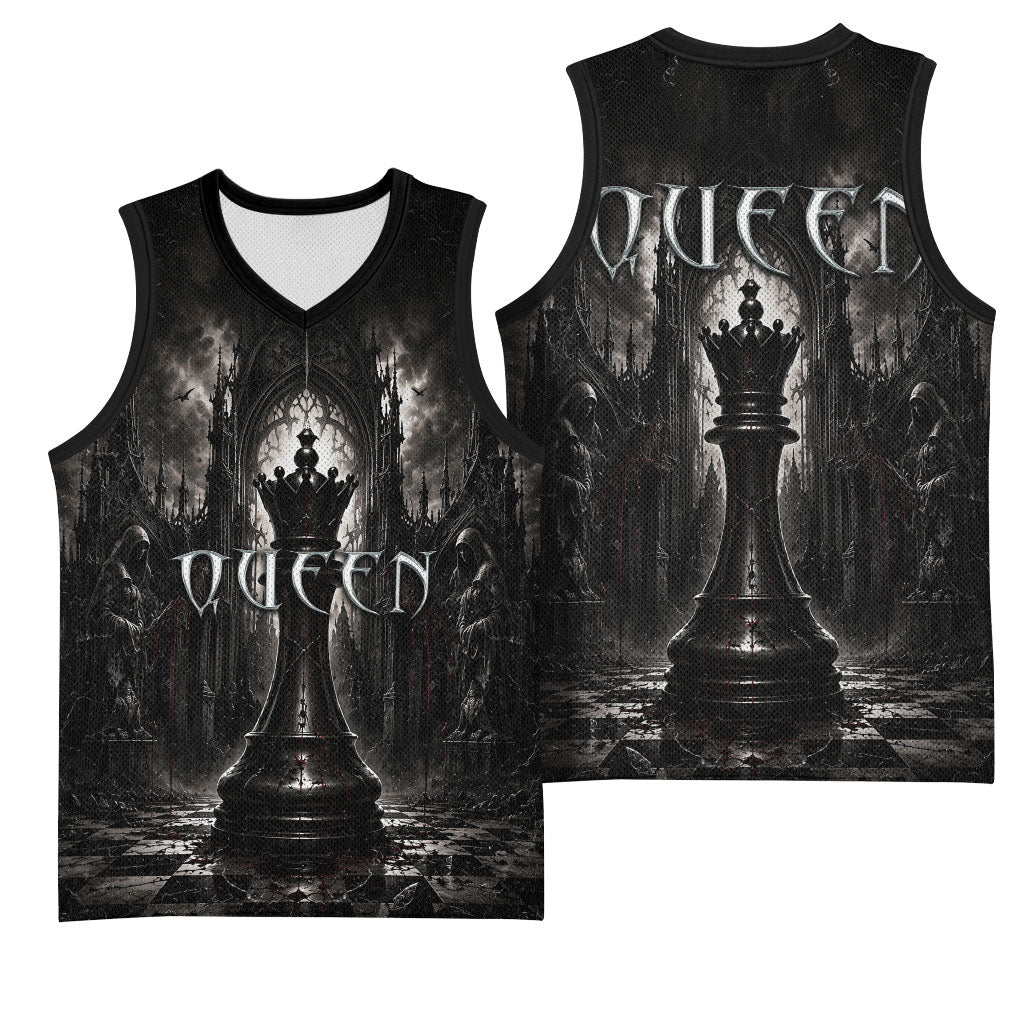 Chess Queen Basketball Jersey Strategic Board Game Gothic Dark Fantasy