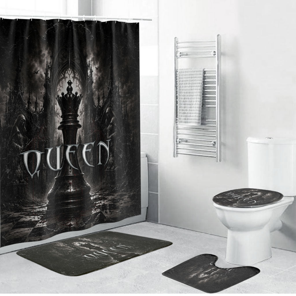 Chess Queen Bathroom Set Strategic Board Game Gothic Dark Fantasy