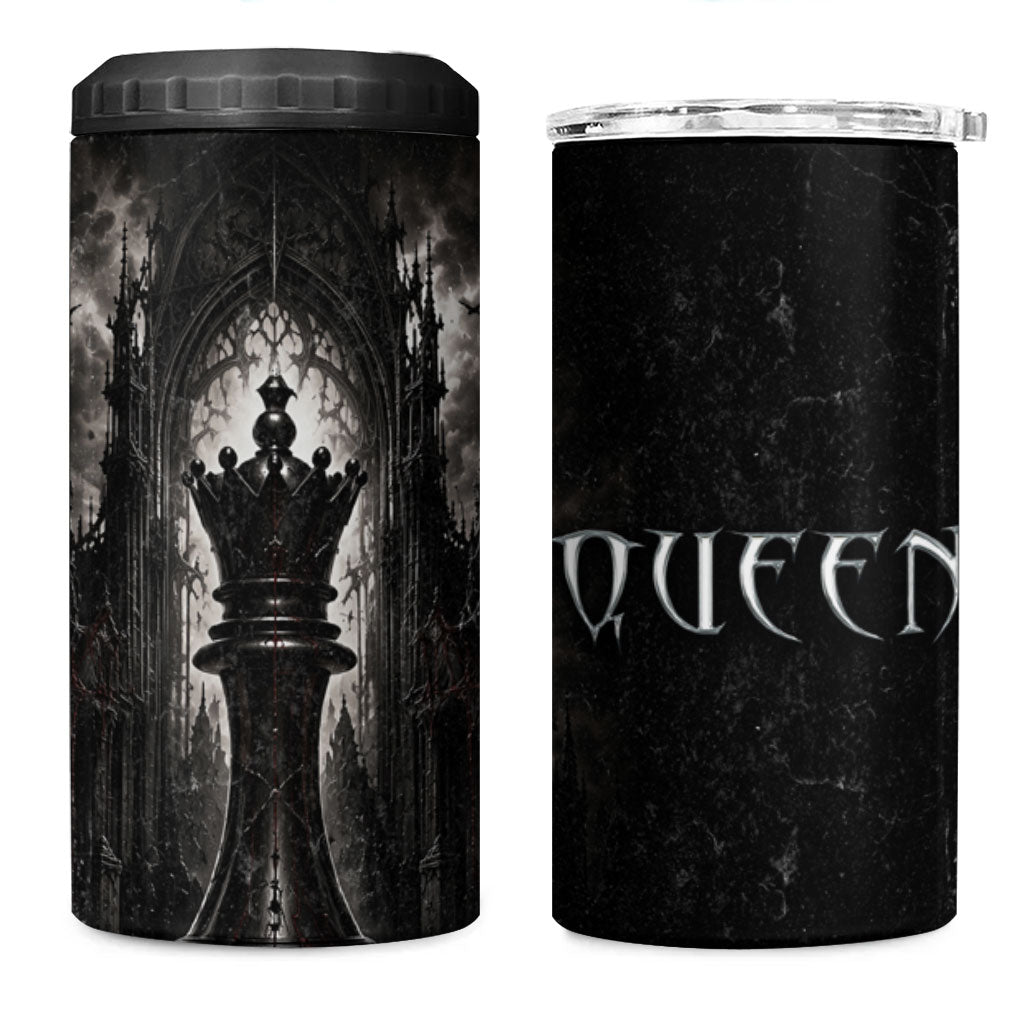 Chess Queen 4 in 1 Can Cooler Tumbler Strategic Board Game Gothic Dark Fantasy