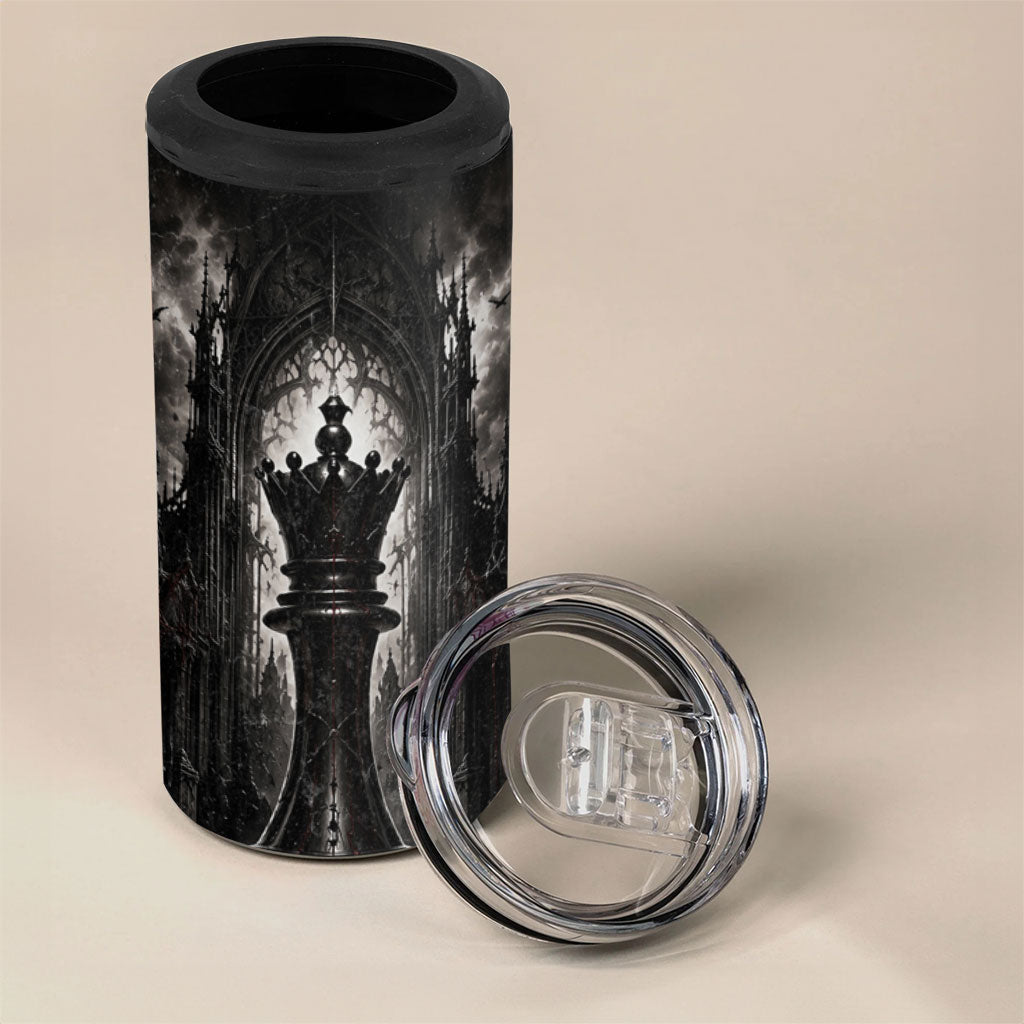 Chess Queen 4 in 1 Can Cooler Tumbler Strategic Board Game Gothic Dark Fantasy