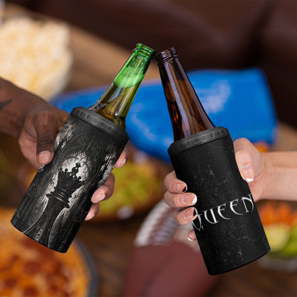 Chess Queen 4 in 1 Can Cooler Tumbler Strategic Board Game Gothic Dark Fantasy