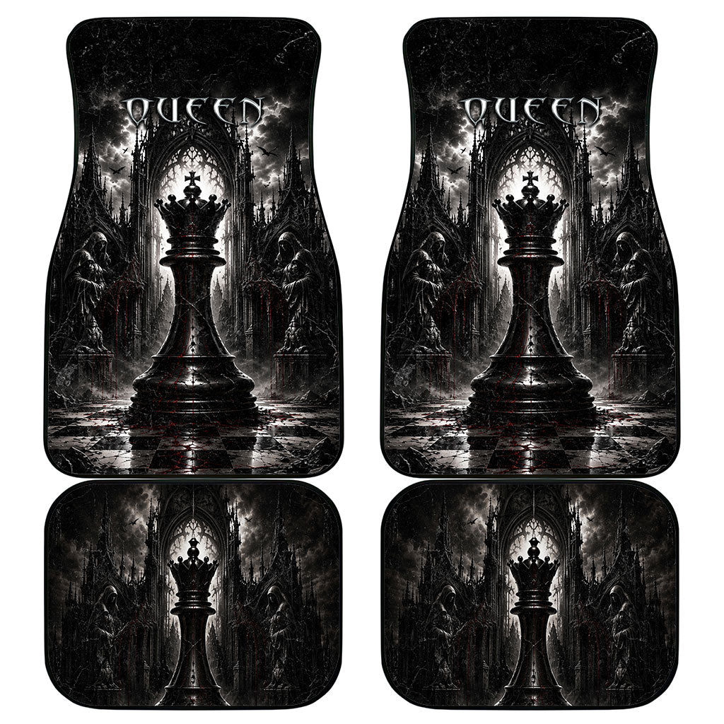 Chess Queen Car Mats Strategic Board Game Gothic Dark Fantasy