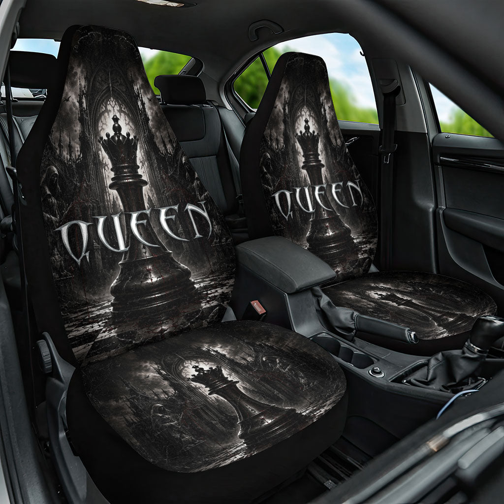 Chess Queen Car Seat Cover Strategic Board Game Gothic Dark Fantasy