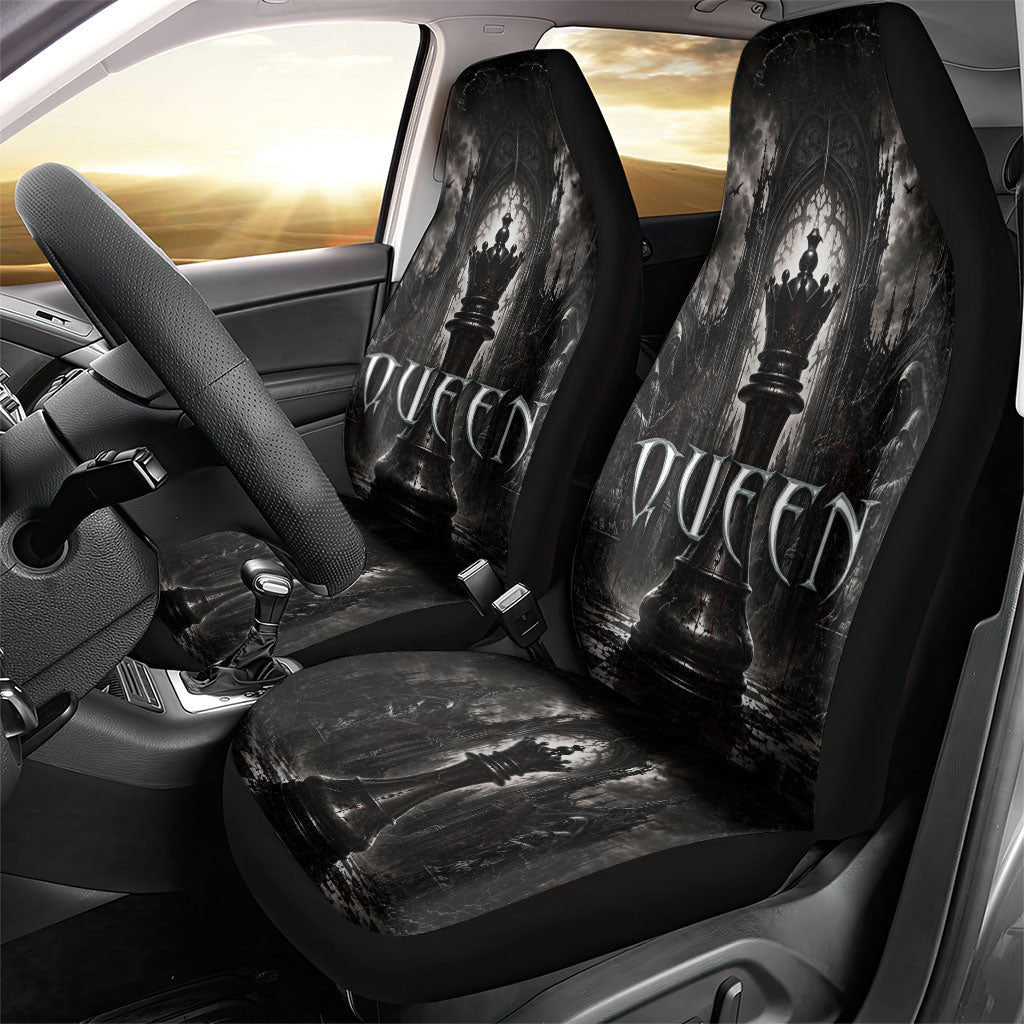 Chess Queen Car Seat Cover Strategic Board Game Gothic Dark Fantasy