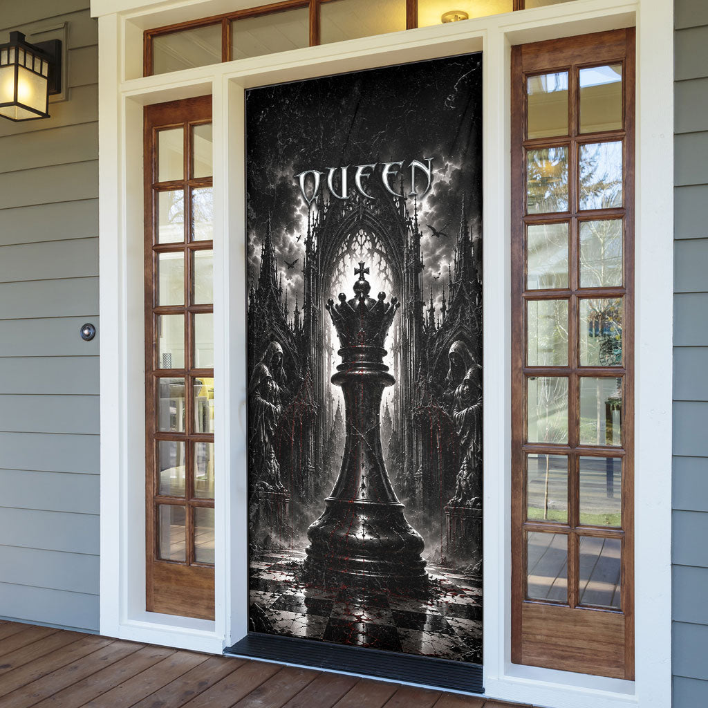 Chess Queen Door Cover Strategic Board Game Gothic Dark Fantasy