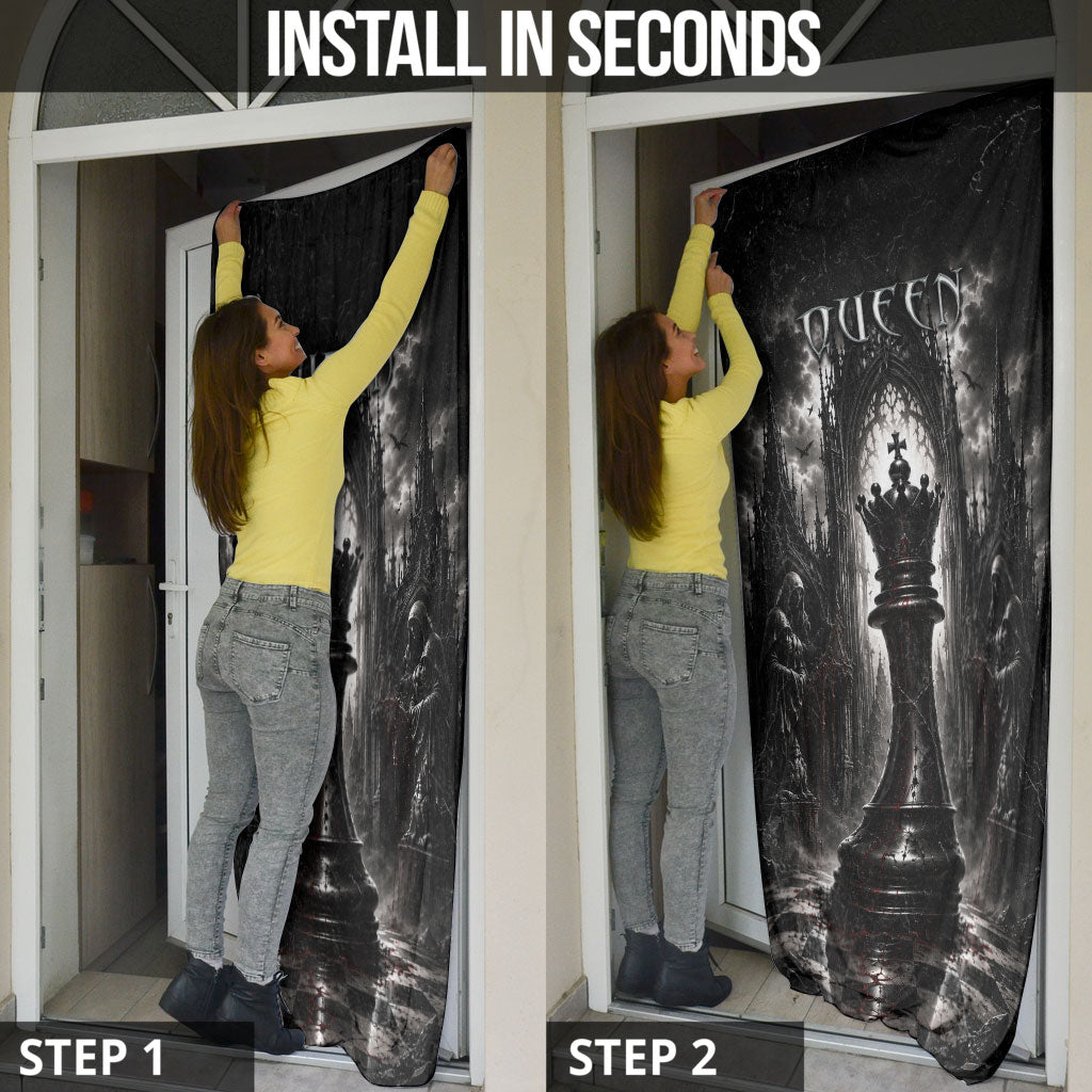 Chess Queen Door Cover Strategic Board Game Gothic Dark Fantasy