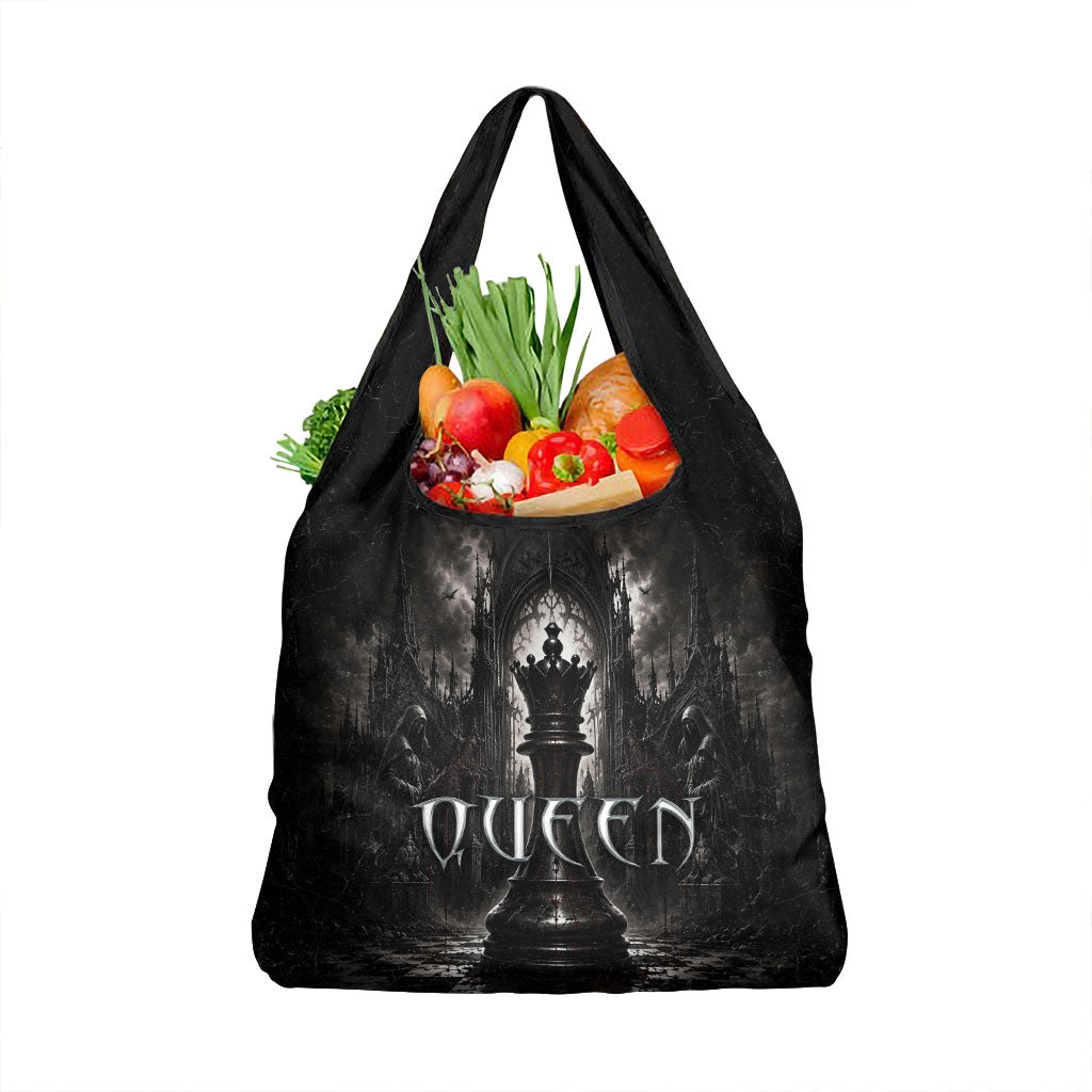 Chess Queen Grocery Bag Strategic Board Game Gothic Dark Fantasy