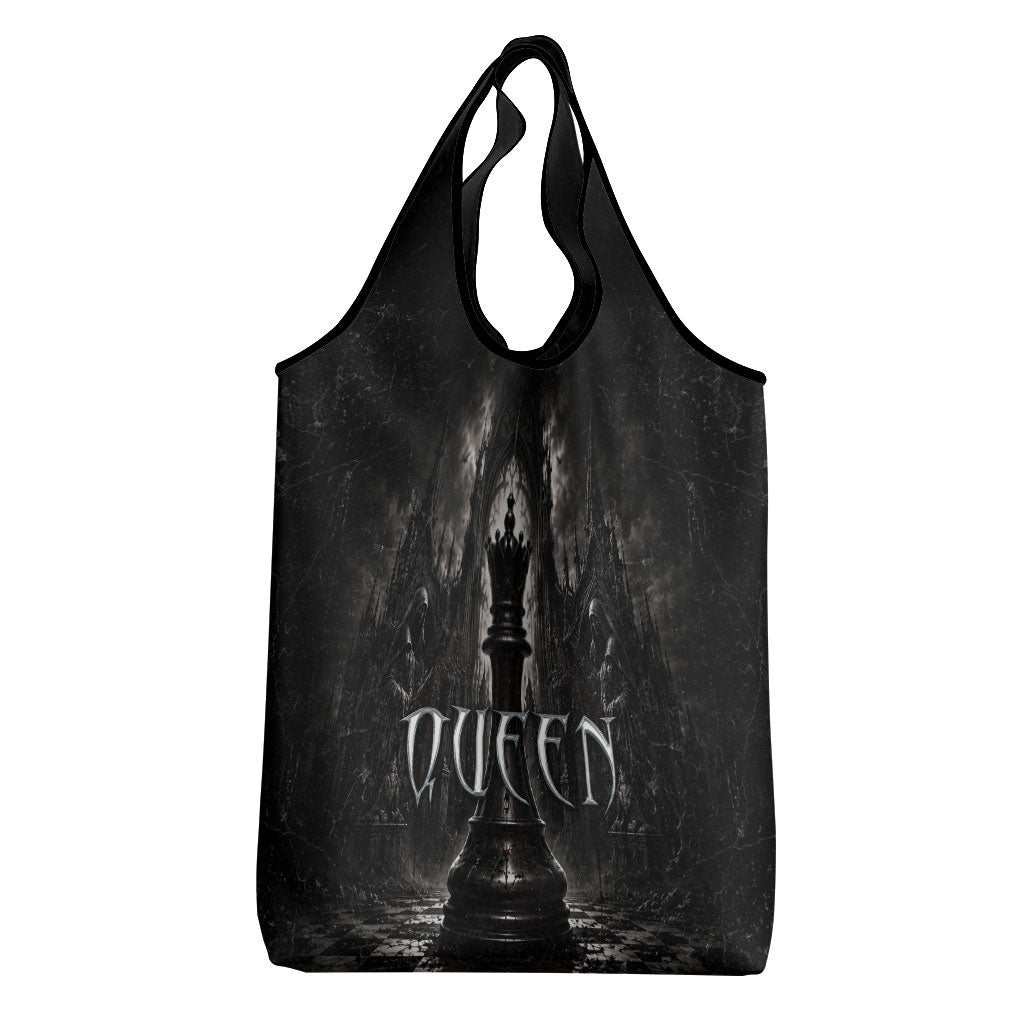 Chess Queen Grocery Bag Strategic Board Game Gothic Dark Fantasy