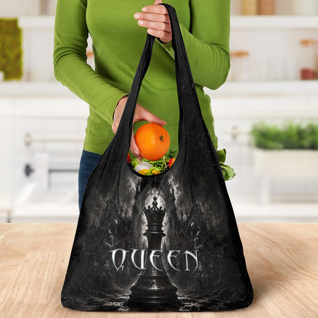 Chess Queen Grocery Bag Strategic Board Game Gothic Dark Fantasy