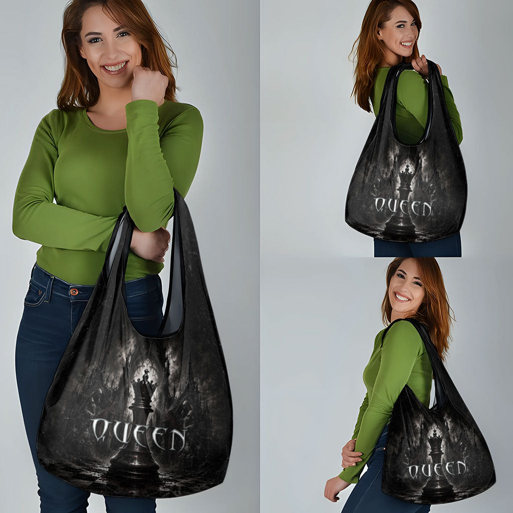 Chess Queen Grocery Bag Strategic Board Game Gothic Dark Fantasy