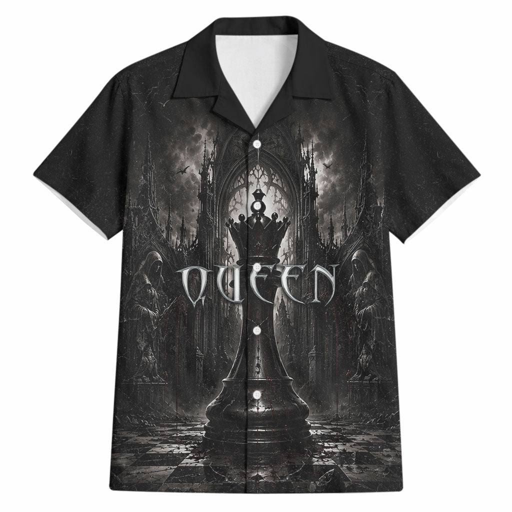 Chess Queen Hawaiian Shirt Strategic Board Game Gothic Dark Fantasy